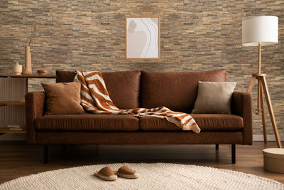 LINEAR ANTIQUE WOOD Split Face Wood Panel - 15 x 60cm