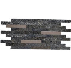 TOKYO EMERALD Split Face Big Lock Peel &amp; Stick Wall Tile with Metal - 15 x 31.2 cm