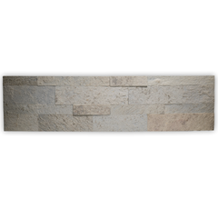 WHITE Split Face Quartzite Natural Stone Peel &amp; Stick Wall Tiles - 15 x 60 cm